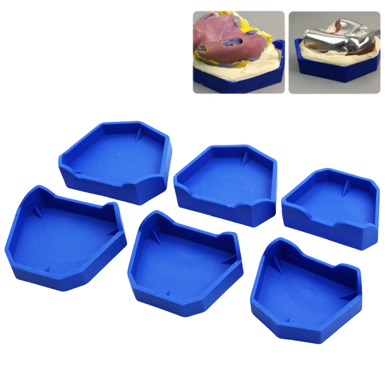 Model Kit Tool Set - 6-delige tandmodel basisset, gipsmodelbak, siliconen rubberen
