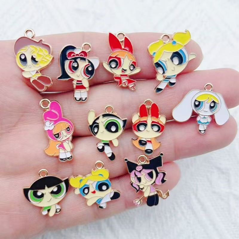 Model Kit For Girls - 10 stuks legering olie-druppelende cartoon meisje