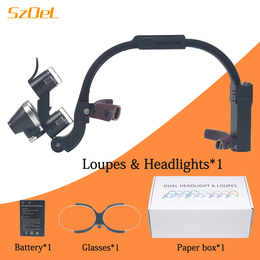 Magnifier With Light - 2.5X/3.5X Tandheelkundige Verrekijker Vergrootglas Orale Koplamp