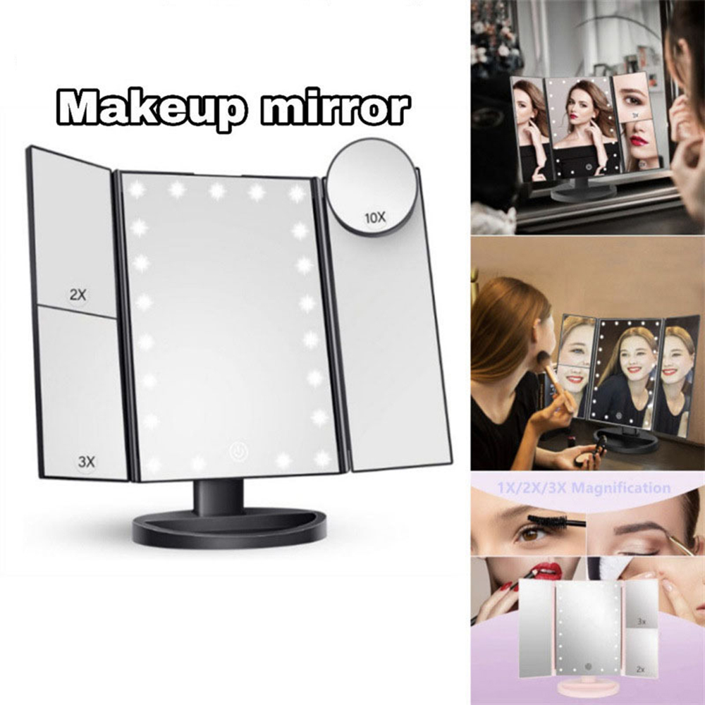 Magnifier With Light - Opvouwbare make-upspiegel voor de badkamer, 2X