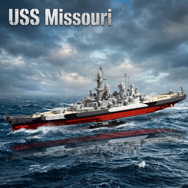 Model Kit Uss Missouri - 2568-delige USS Missouri slagschip bouwstenenset, schaal
