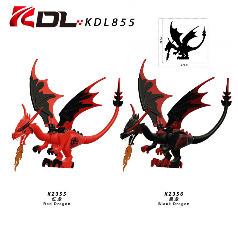 Model Kit Dragon - KDL855 Rode Draak en Zwarte Draak