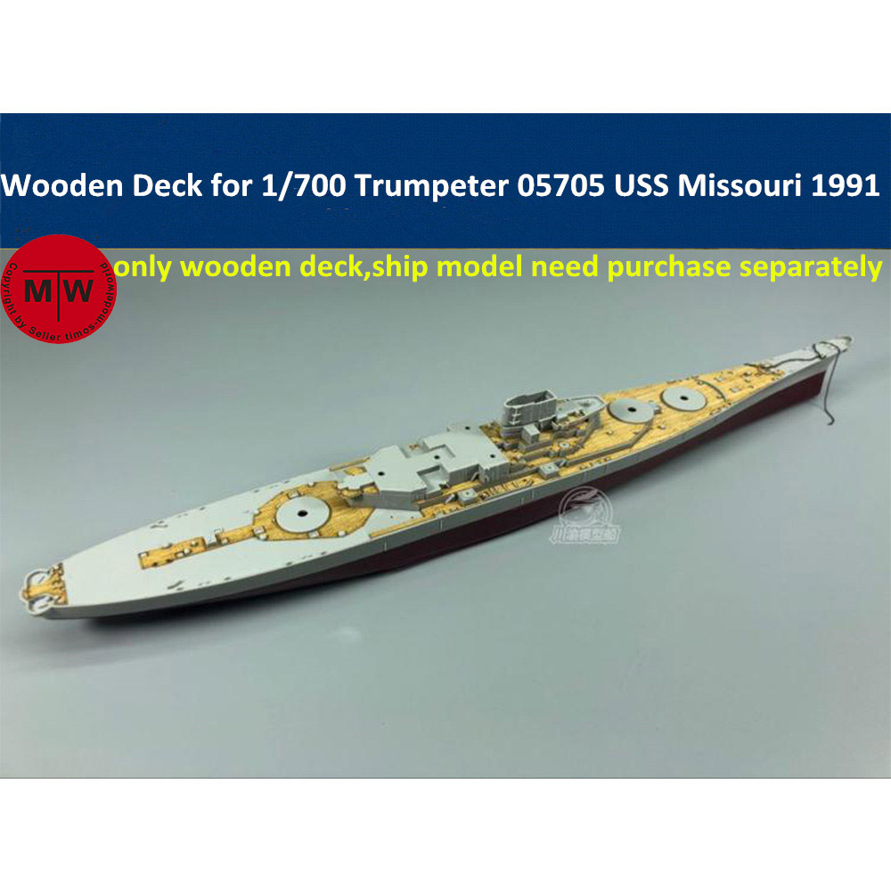 Model Kit Uss Missouri - Schaal 1/700 Houten Dek voor Trumpeter