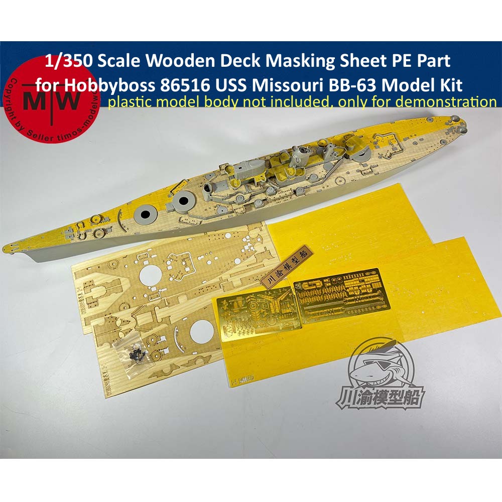Schaal 1/350 houten dek maskee - Model Kit Uss Missouri recensie en prijs