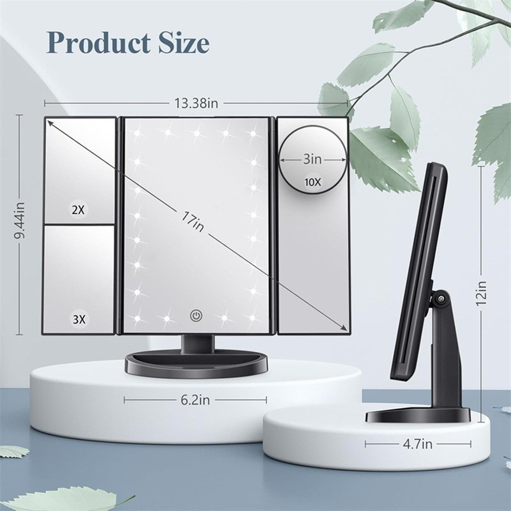 Opvouwbare make-upspiegel voor - Magnifier With Light recensie en prijs