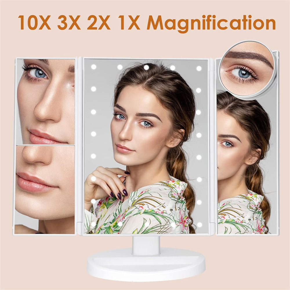 Opvouwbare make-upspiegel voor - Magnifier With Light recensie en prijs