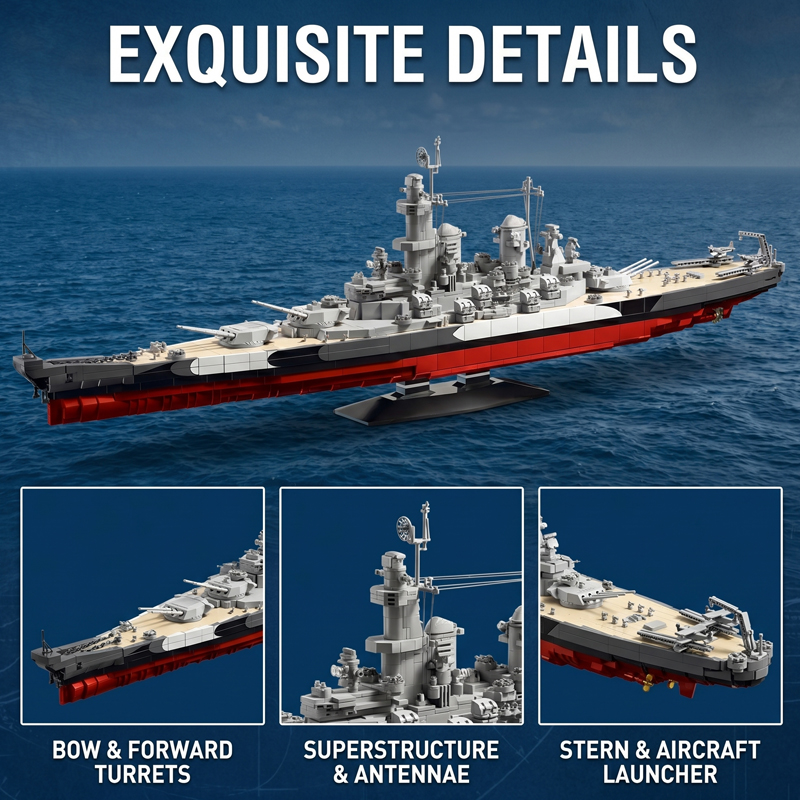 2568-delige USS Missouri slags - Model Kit Uss Missouri recensie en prijs